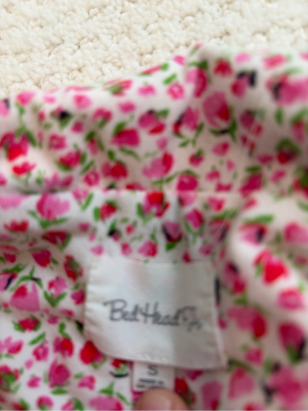 BedHead Pink Floral Short-Sleeve Pajama Set Women’s Small - Picture 5 of 6